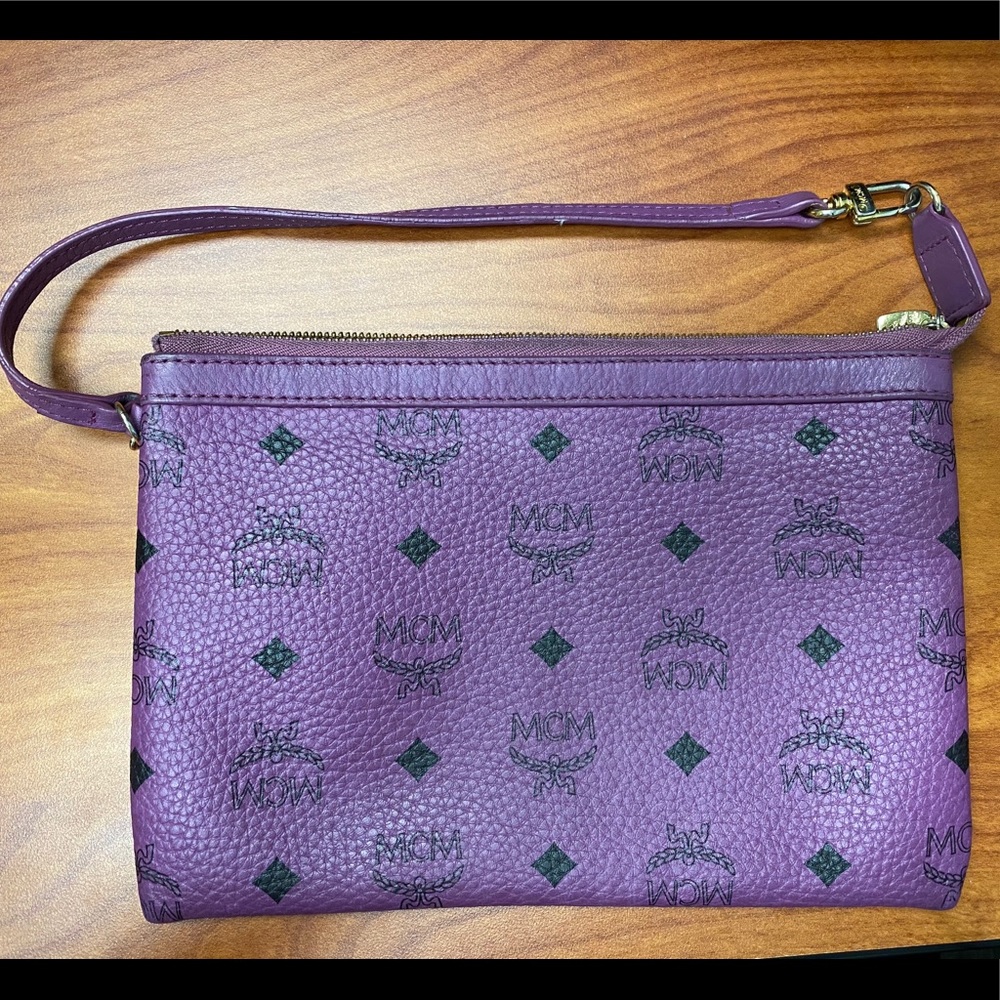 Purple MCM pouch / MCM wristlet